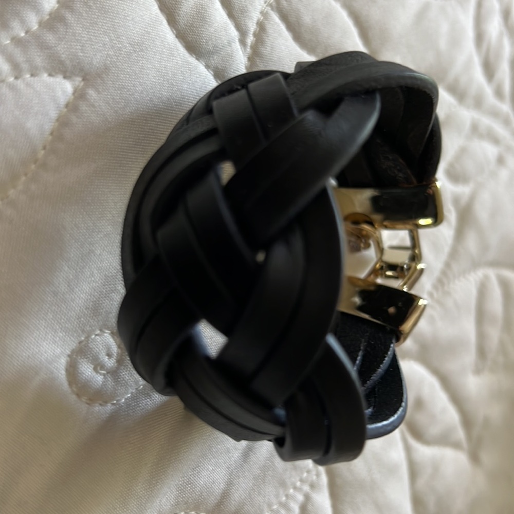 Navy leather bracelet